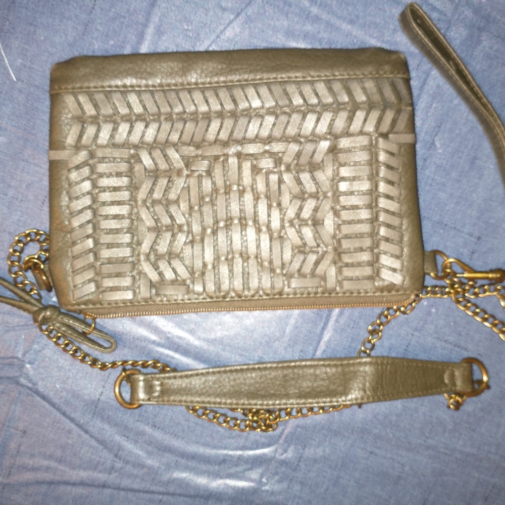 Faux Leather Crossbody  army green color